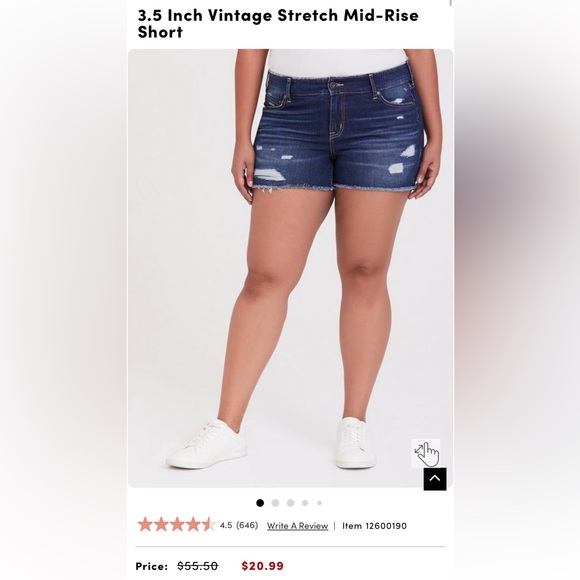 Torrid 3.5 Inch Vintage Stretch Mid-Rise Short 12 - Picture 8 of 12